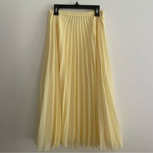 ASOS Design Pleated Yellow Midi Skirt